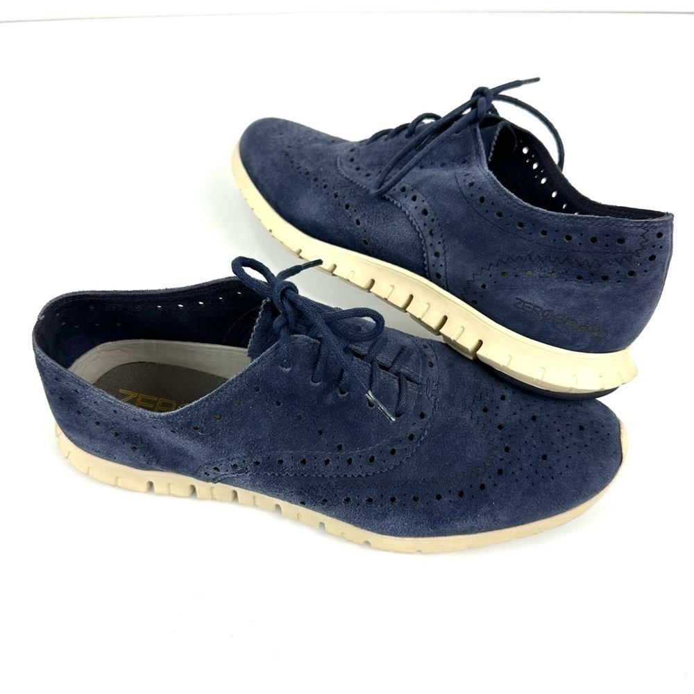 Cole Haan Navy Suede Wingtip Sneakers